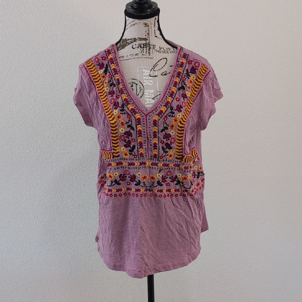 Sundance Purple Embroidered Blouse